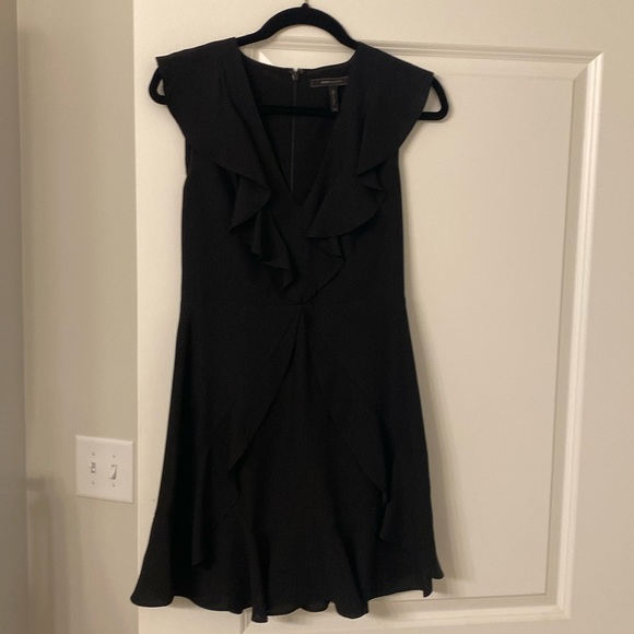 BCBG black ruffle mini dress - Picture 2 of 4